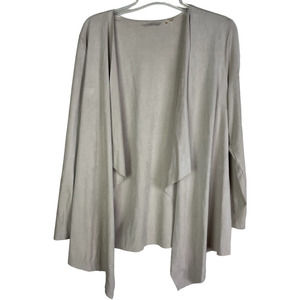Soft Surroundings Faux Suede Size L  open Cover all cardigan